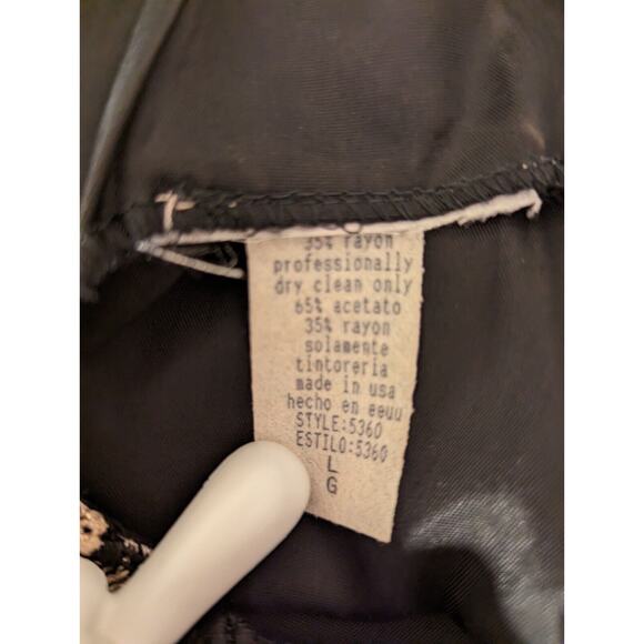 Womens Large Black Dress Gold Design Formal - Picture 4 of 9